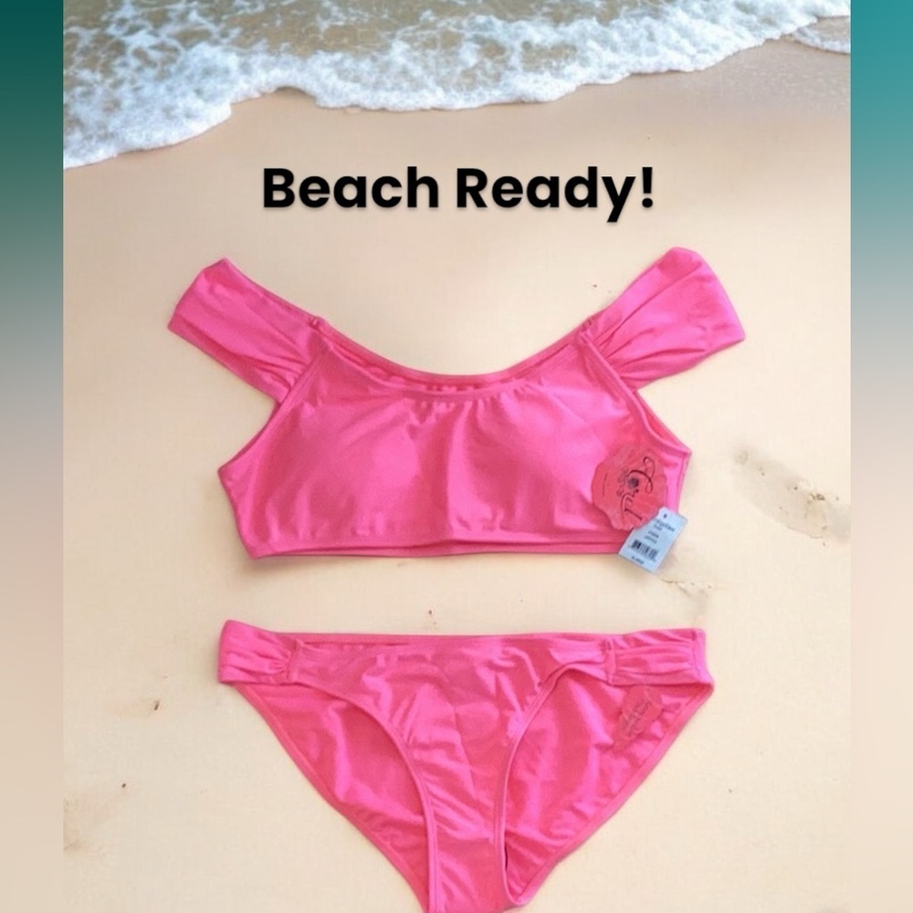 NWT Coral Tropics Apollo Swimwear 2 Piece Suit Lipstick Pink Bloomingdale’s XL